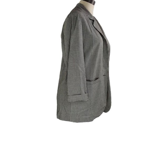 Cruise Blues Vintage Houndstooth Plaid Checkered Blazer Black White - Picture 3 of 5